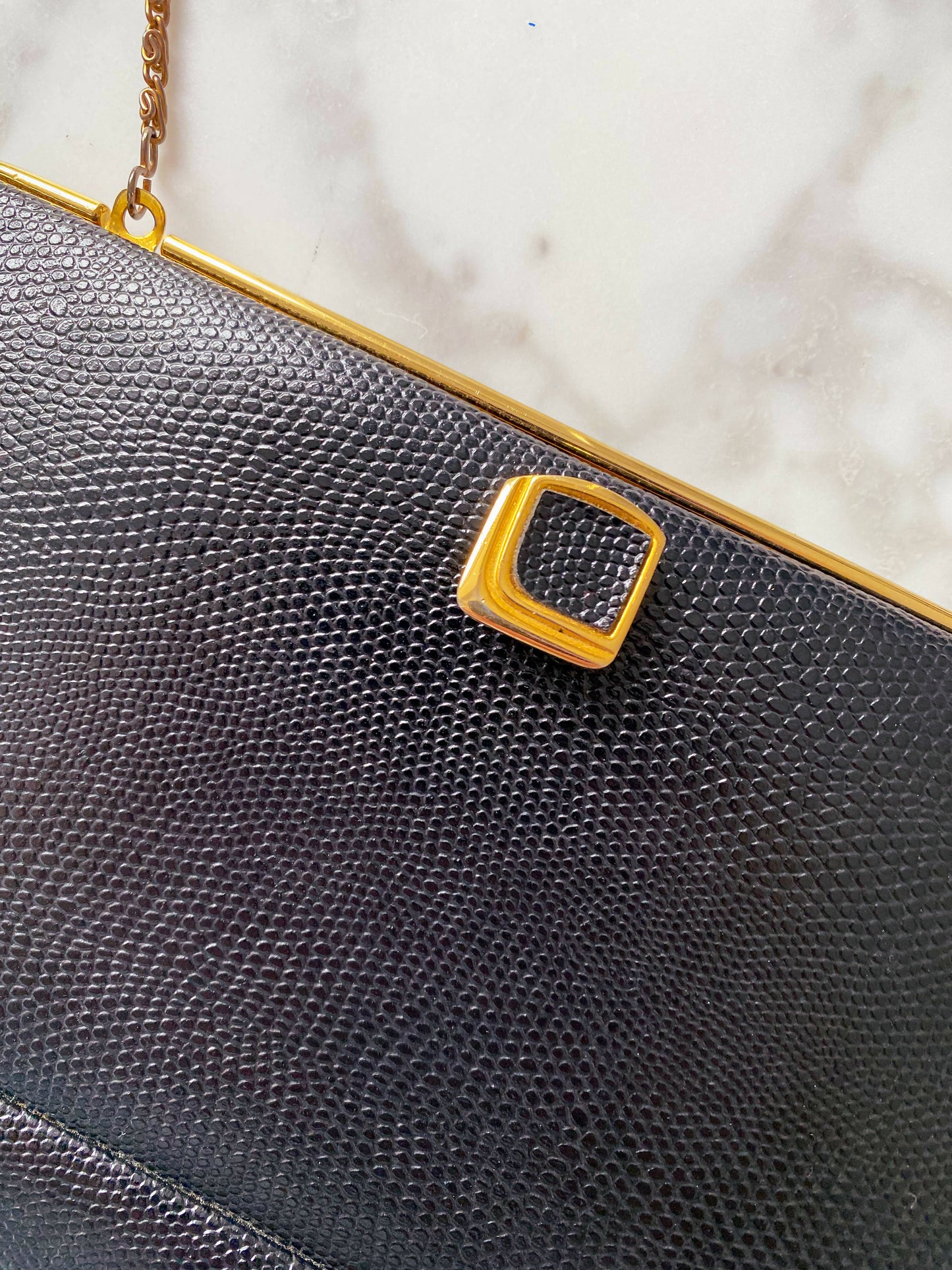 Shilton Black Faux Leather Clutch