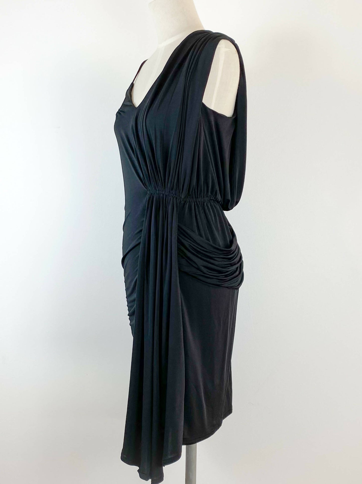 Country Road XS Black Draped Dress