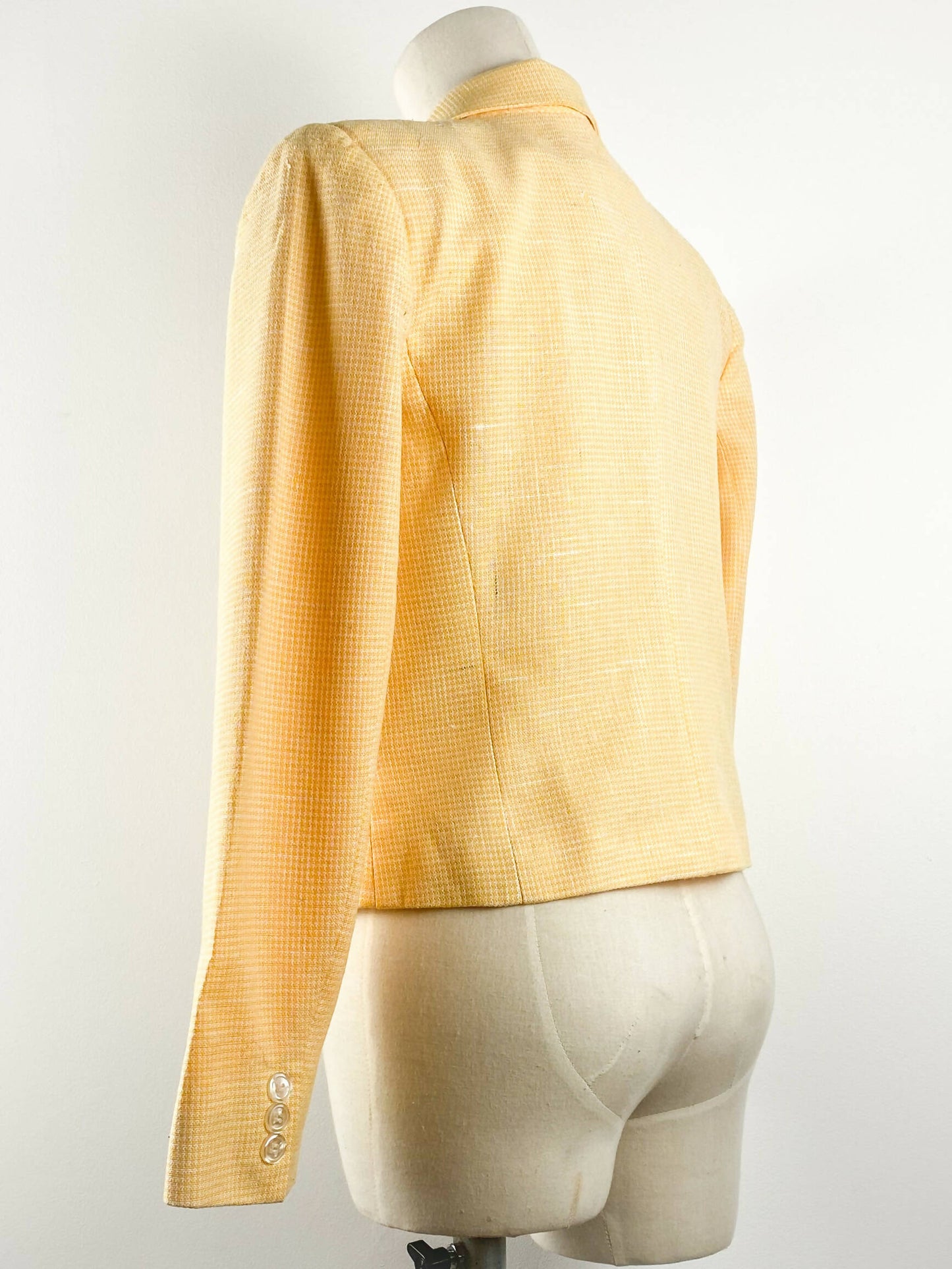 j.gallery Size 8-10 Yellow Houndstooth Blazer