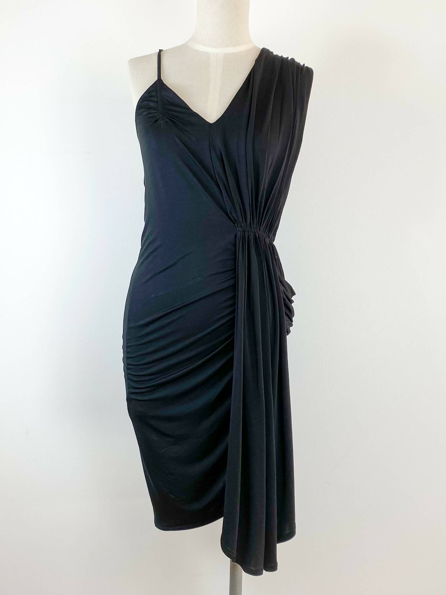 Country Road XS Black Draped Dress