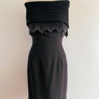 Lisa Ho Size 12 Beaded Black Dress