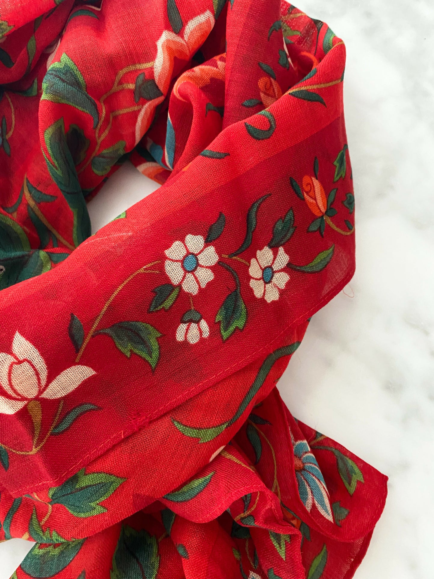 Vintage Multicoloured Floral Scarf