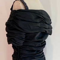 Geoff Bade Melbourne Size 10 Ruched Black Dress