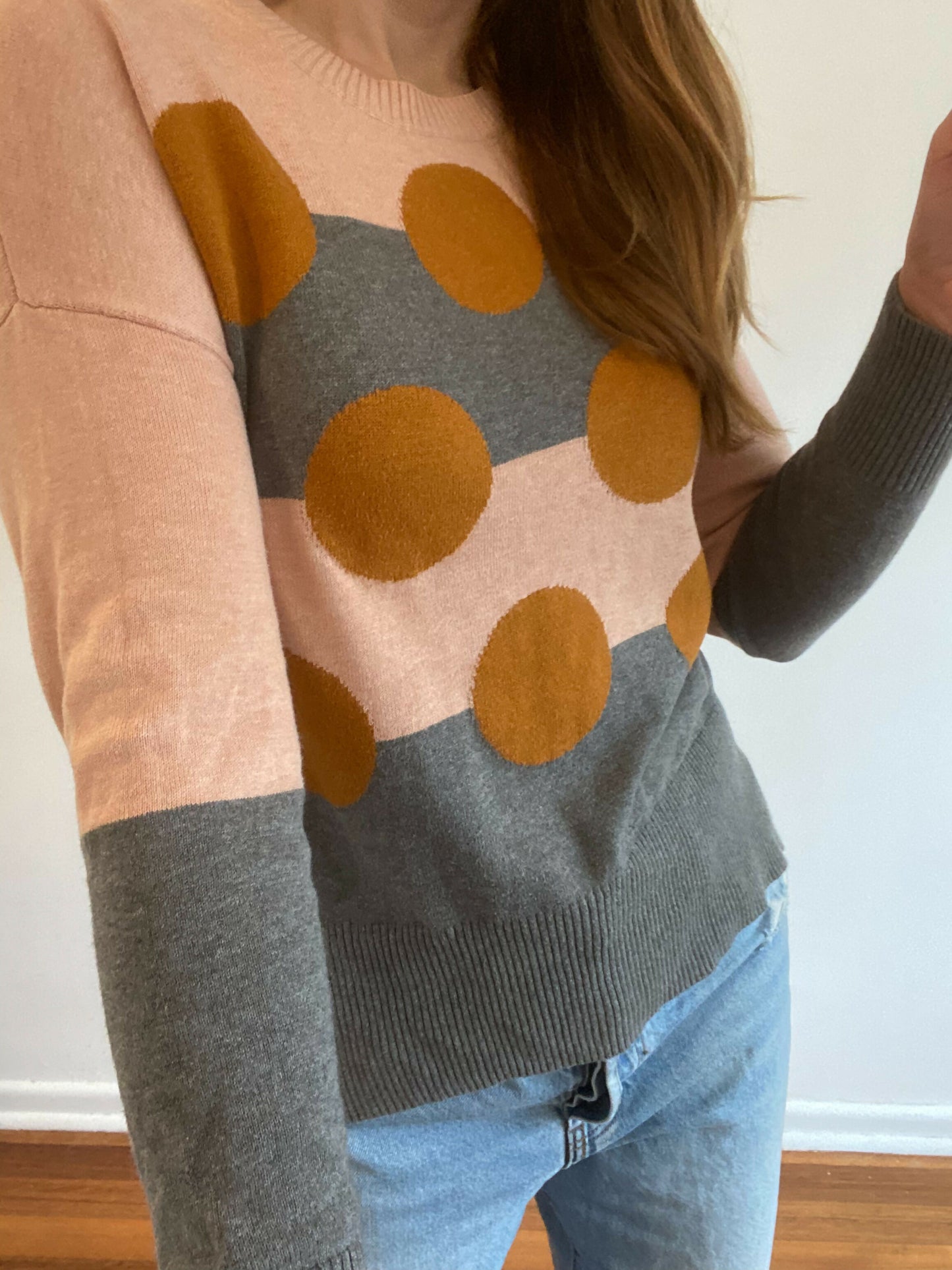 Women's Gorman Size 8 Polka-Dot Cotton Sweater