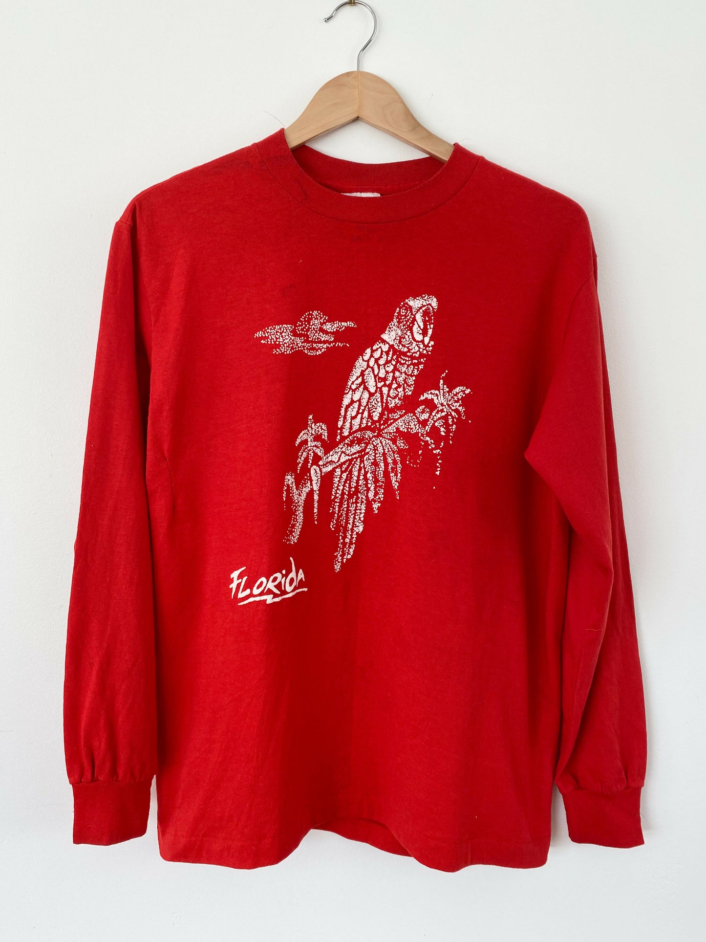 Men's Size L Red Florida Cotton-Blend Print Longsleeve T-Shirt