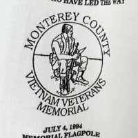 Men's Size XL White Cotton 'Monterey County Vietnam Veteran Memorial' Print T-Shirt