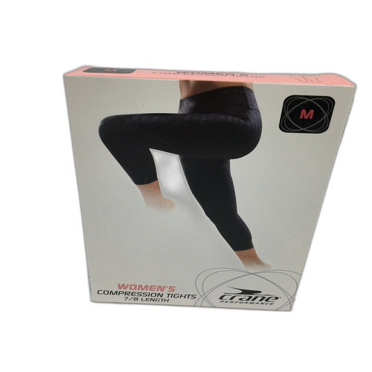 Crane Performance 7/8 Length Compression Tights Black Pattern Ladies Size M NEW