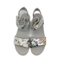 Planet Shoes Jordie Floral & Silver Wedge Leather Sandals Ladies Size 41 NEW