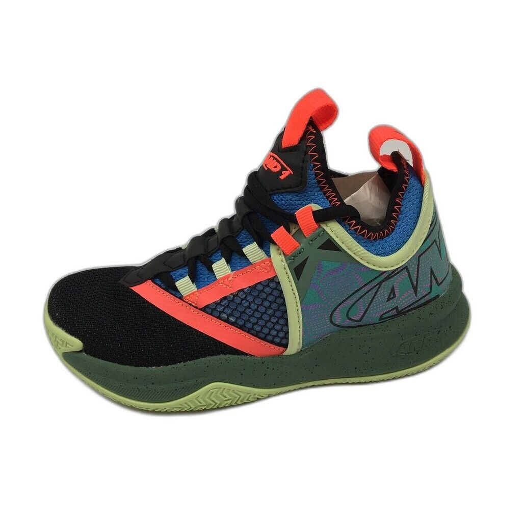 AND1 Charge Green, Blue & Black Basketball Sneaker Shoes Kids Unisex Size 3 NEW