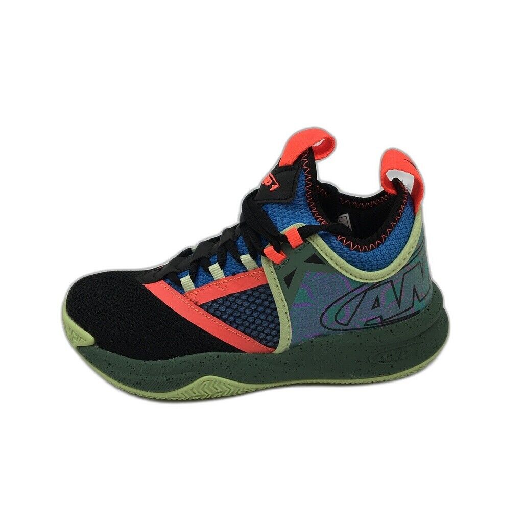 AND1 Charge Green, Blue & Black Basketball Sneaker Shoes Kids Unisex Size 2 NEW