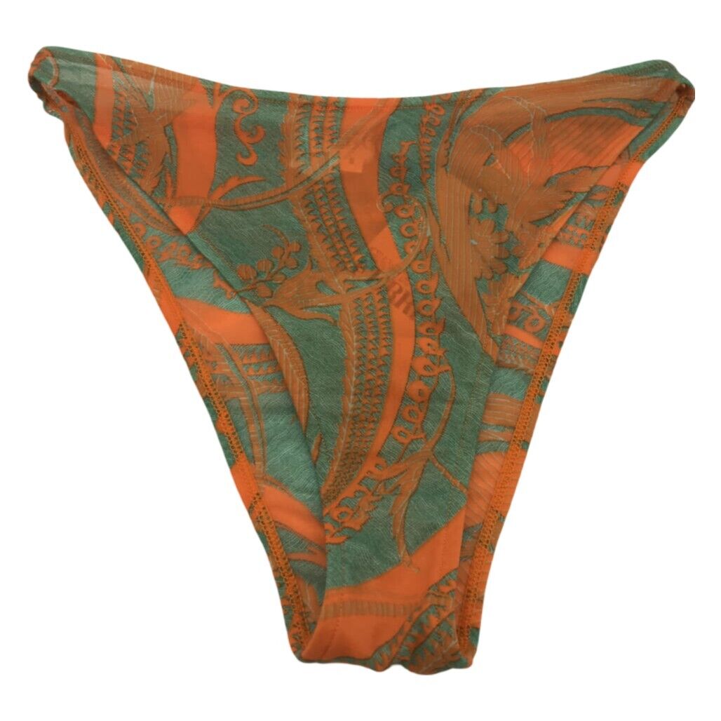 Gianfranco Ferre Tropical Orange/Green Cheeky Bikini Bottom Ladies Sz ITA 2 NEW