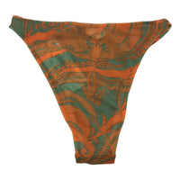 Gianfranco Ferre Tropical Orange/Green Cheeky Bikini Bottom Ladies Sz ITA 2 NEW