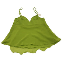 Breezy Chiffon Spaghetti Strap Leaf Green Camisole Top Ladies Size Small NEW