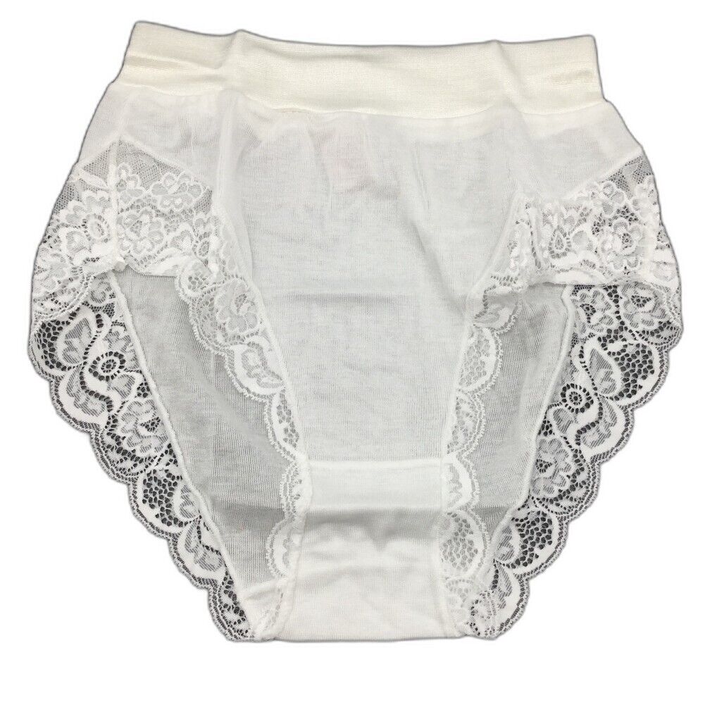 Manufat White Lace Edge High-Waisted Stretchy Soft Underwear Ladies Size I3 NEW