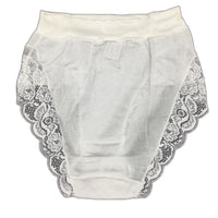 Manufat White Lace Edge High-Waisted Stretchy Soft Underwear Ladies Size I3 NEW