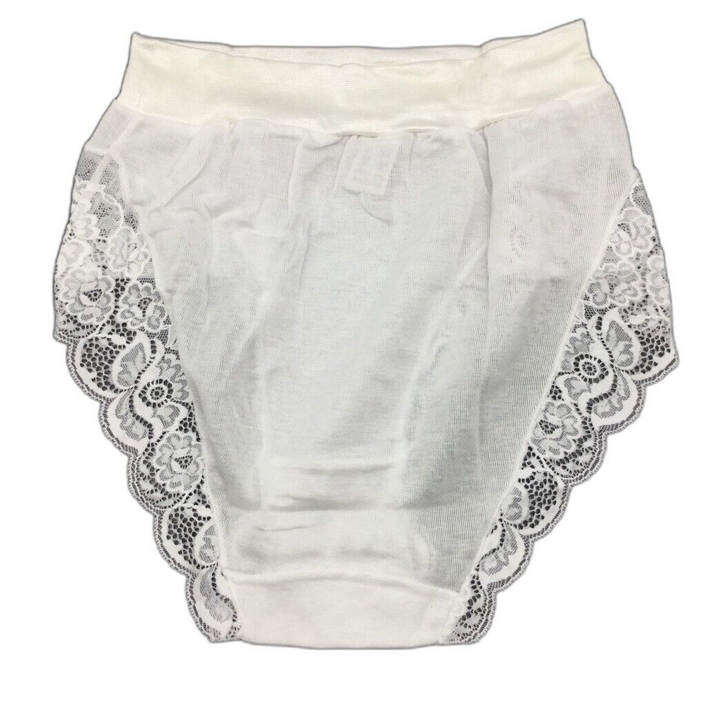 Manufat White Lace Edge High-Waisted Stretchy Soft Underwear Ladies Size I3 NEW