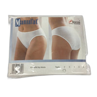 Manufat White Cotton Soft Stretchy Slip Underwear Ladies Size I2/ Medium NEW