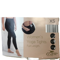 Crane Performance Women Black Yoga Tights with Pocket Full Length Size XS NEW