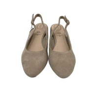 Tamaris Comfort Suede Leather Slingback Sand Brown Ladies Size EU 41 US 9.5 NEW