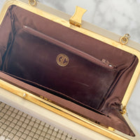 Vintage Gold Crest Beige Chainmail Bag