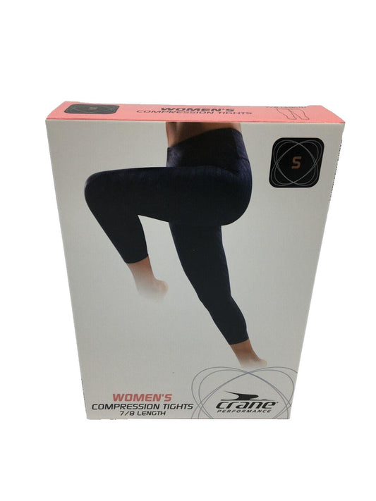 Crane Performance 7/8 Length Compression Tights Black Pattern Ladies Size S NEW