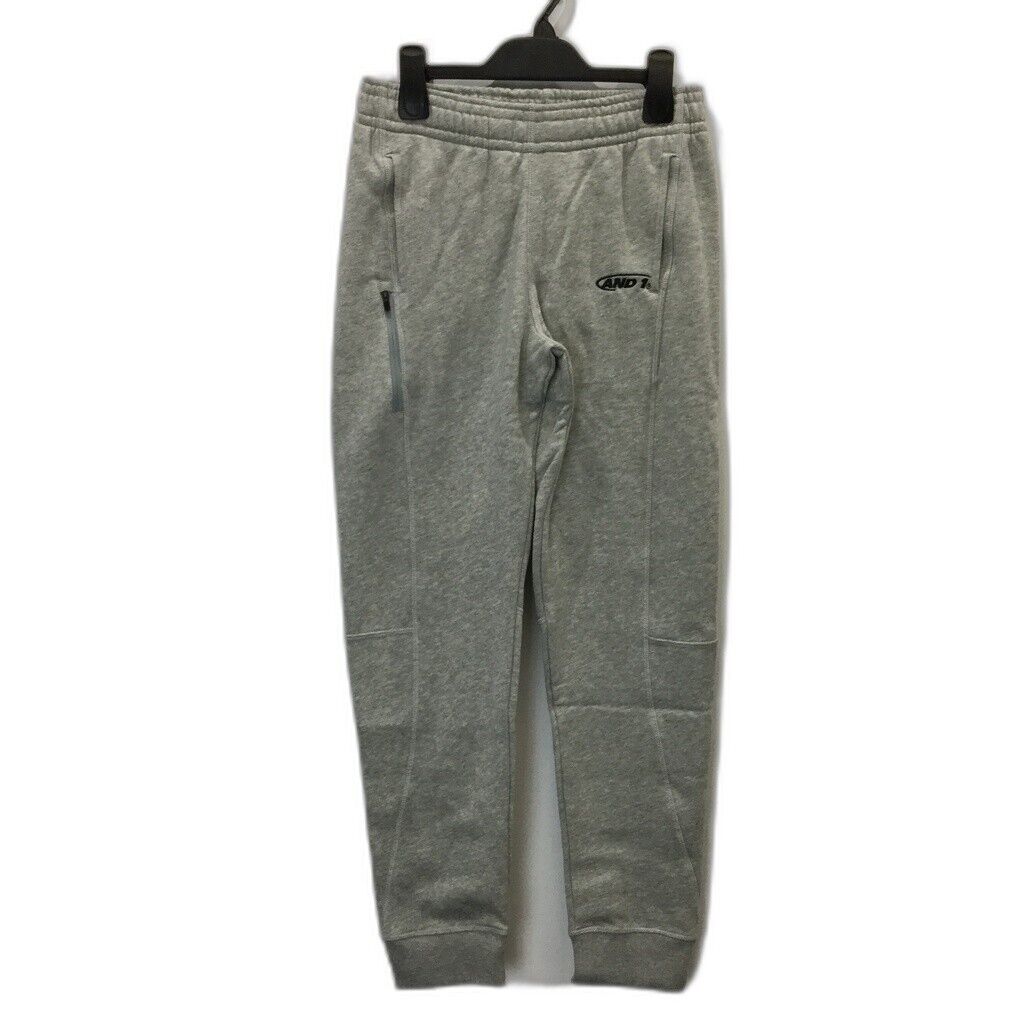 AND1 Grey Soft Fleece Tracksuit Sweatpants W/ Zip Pockets Unisex Size 2Xs NEW