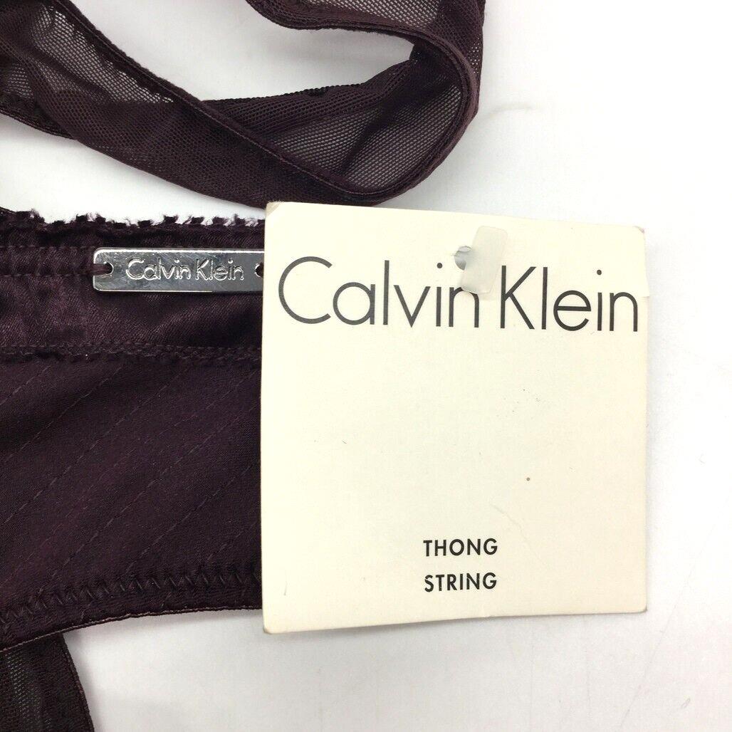 NEW Calvin Klein Deep Purple Mesh String Thong Ladies Underwear Size Large