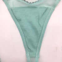 NEW Cotton Club Mint Green Lace Mesh String Thong Ladies Underwear Sz I4 / XL