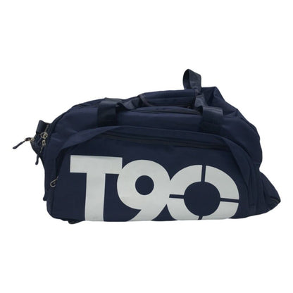 NEW T90 Multicompartment 100% Nylon Navy Blue Sports Gym Duffle Bag w/ Strap