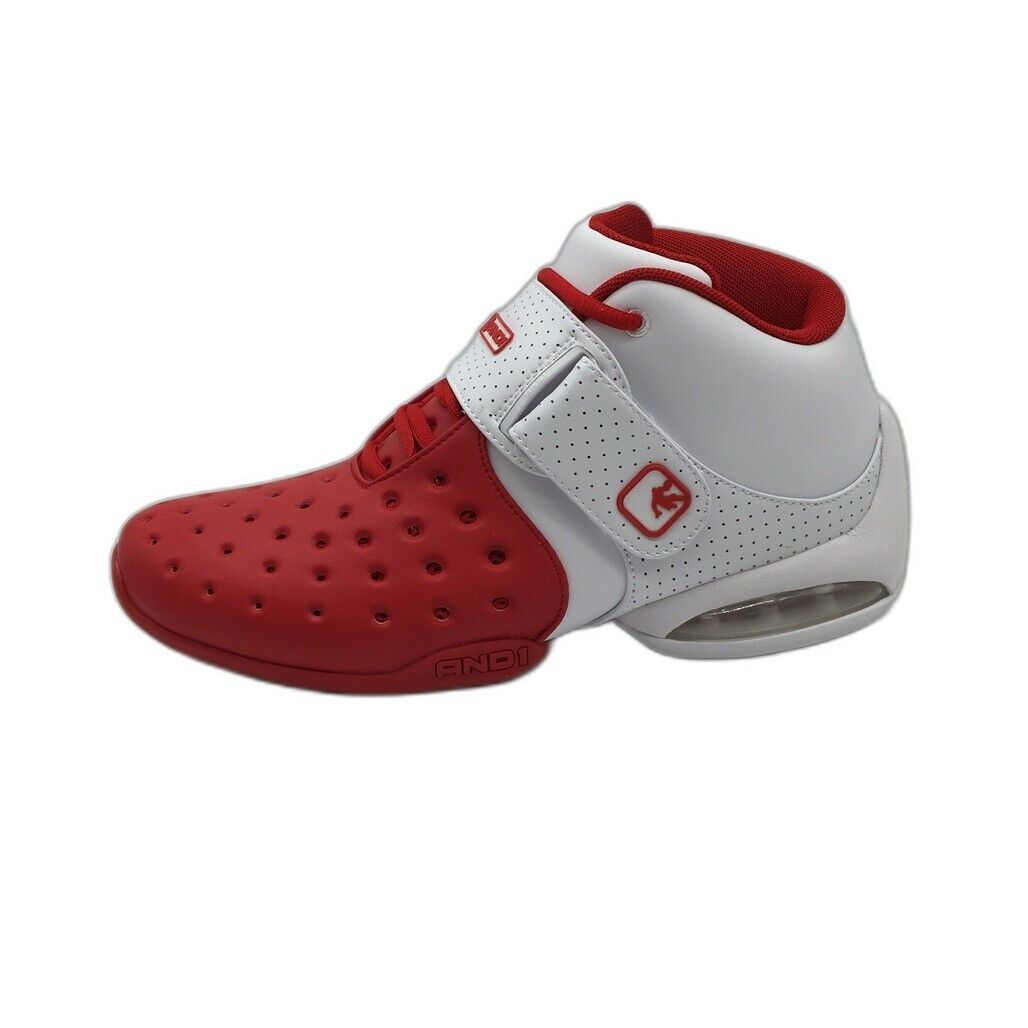 AND1 Chosen One White Red Basketball Sneaker Shoes Mens Size