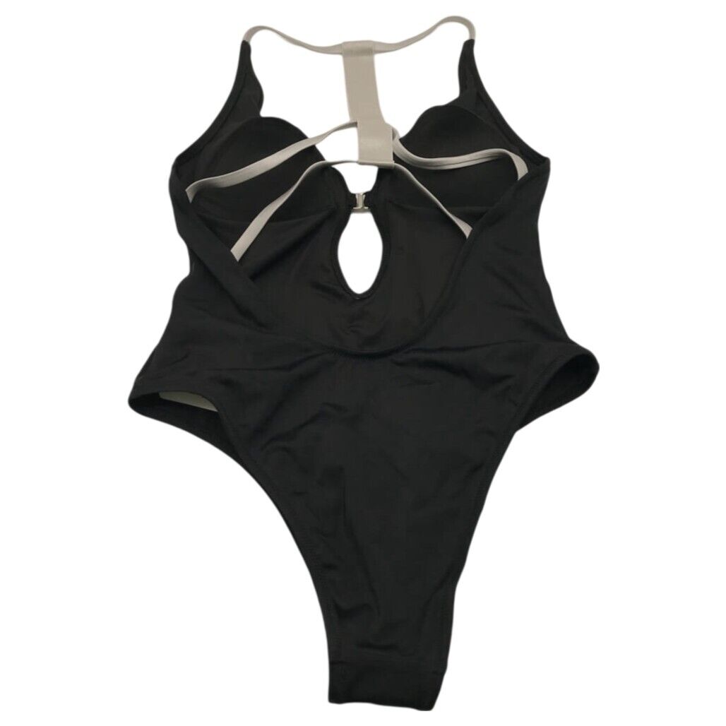 Free Society Strappy Back One Piece Swimsuit Black Ladies Size UK 12 NEW