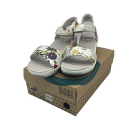 Planet Shoes Jordie Floral & Silver Wedge Leather Sandals Ladies Size 42 NEW