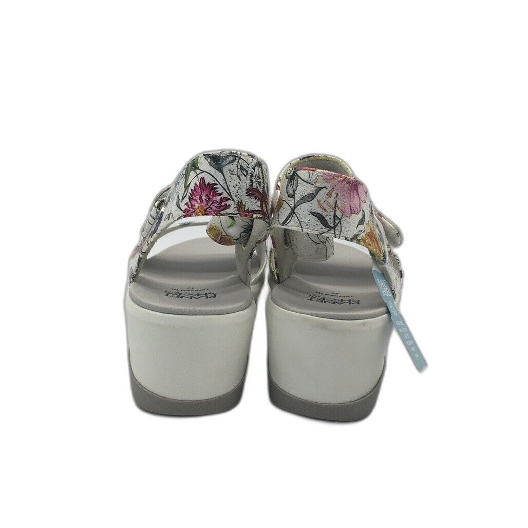 Planet Shoes Jordie Floral & Silver Wedge Leather Sandals Ladies Size 42 NEW