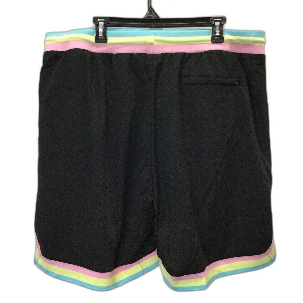 Deuce Sportswear Black, Pink, Blue & Yellow Basketball Shorts Mens Size 3XL NEW