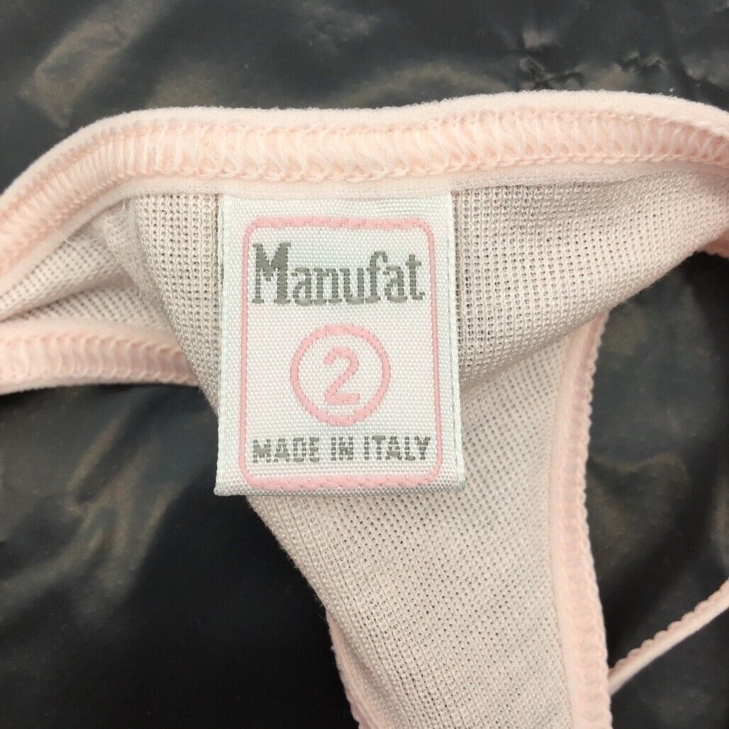 Manufat Pink Cotton String Thong Perizoma Underwear Ladies Size I2 / Medium NEW