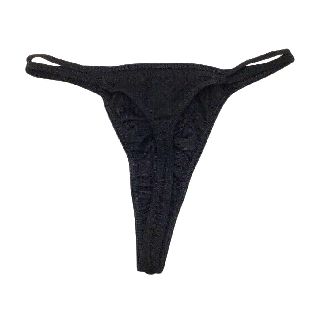 Manufat Black Cotton String Thong Perizoma Underwear Ladies Size I4 /X-Large NEW