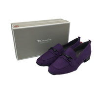 Tamaris Comfort Suede Leather Low Heel Slipper Purple Ladies Size US 9.5 NEW