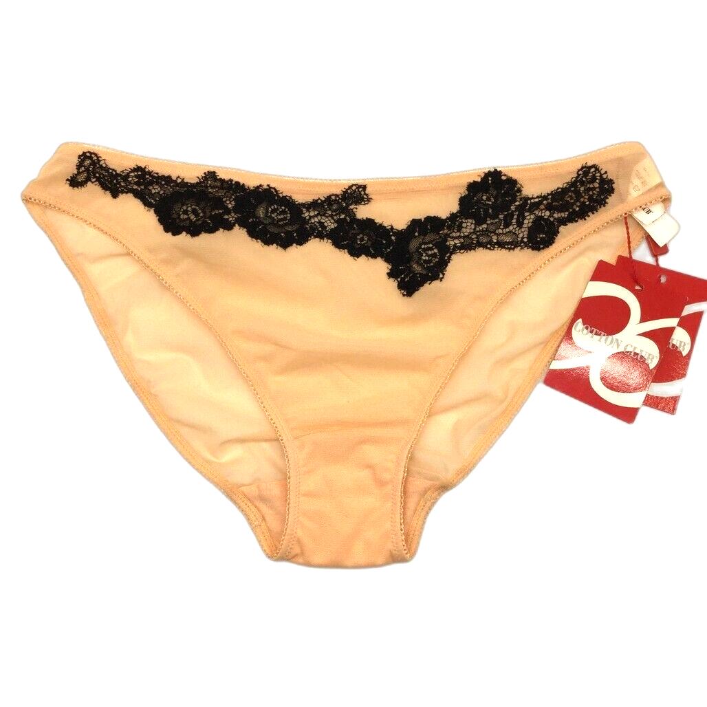 Cotton Club Peach Orange Floral Lace Bikini Underwear Ladies Sz Italy 3/L NEW