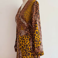 Girls in Mind Size 12 Animal-Print Wrap Dress