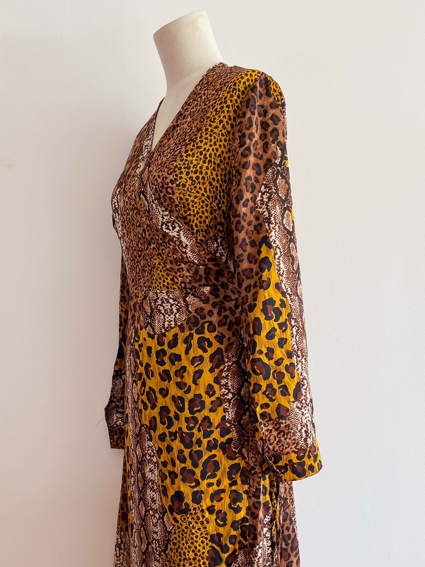 Girls in Mind Size 12 Animal-Print Wrap Dress