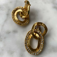 Gold-Tone and Diamante Clip-On Earrings