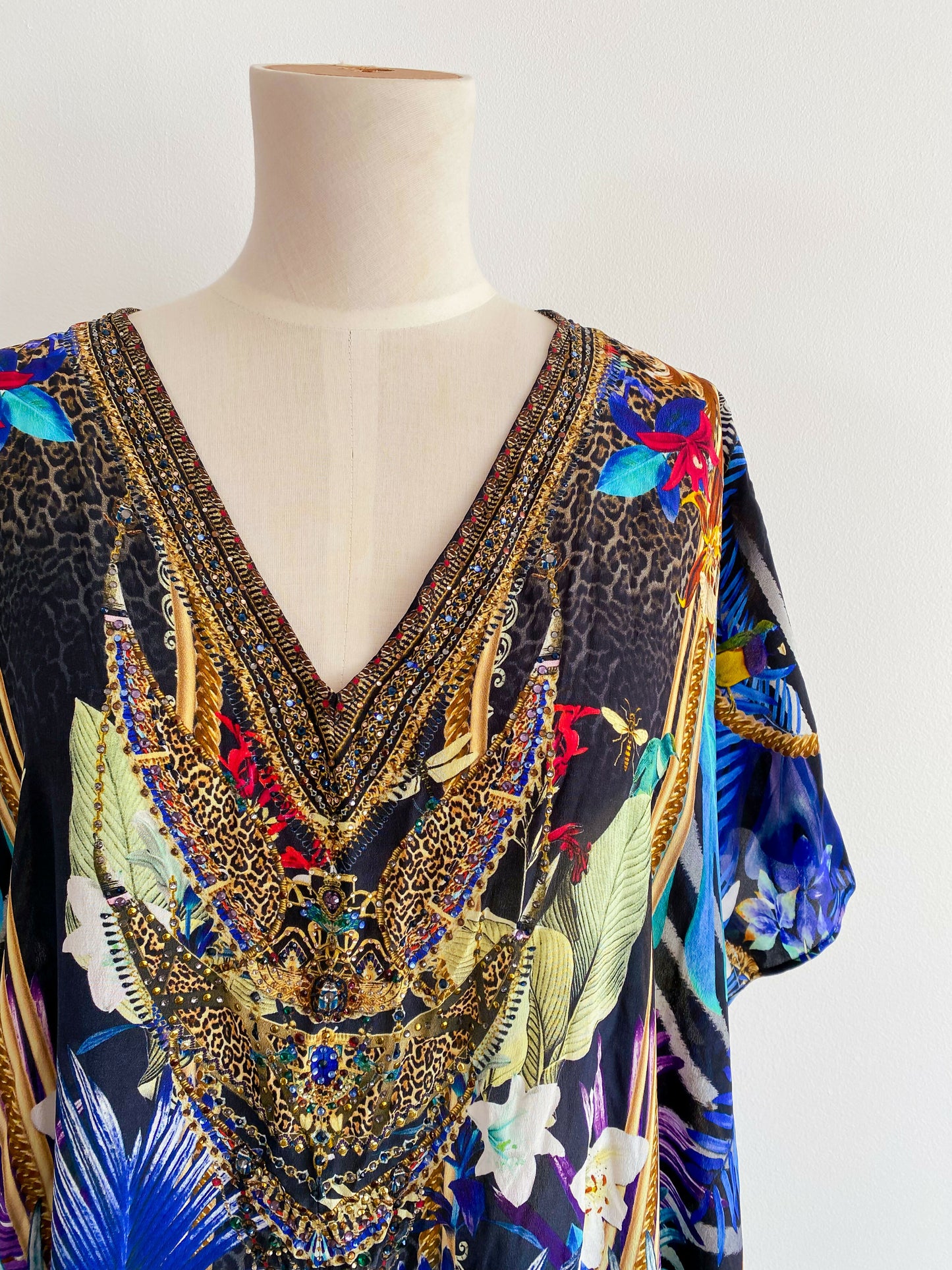 Camilla One Size Embellished Multicolour Kaftan