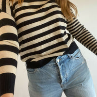 Women's Gorman Size S Navy Striped Pullover