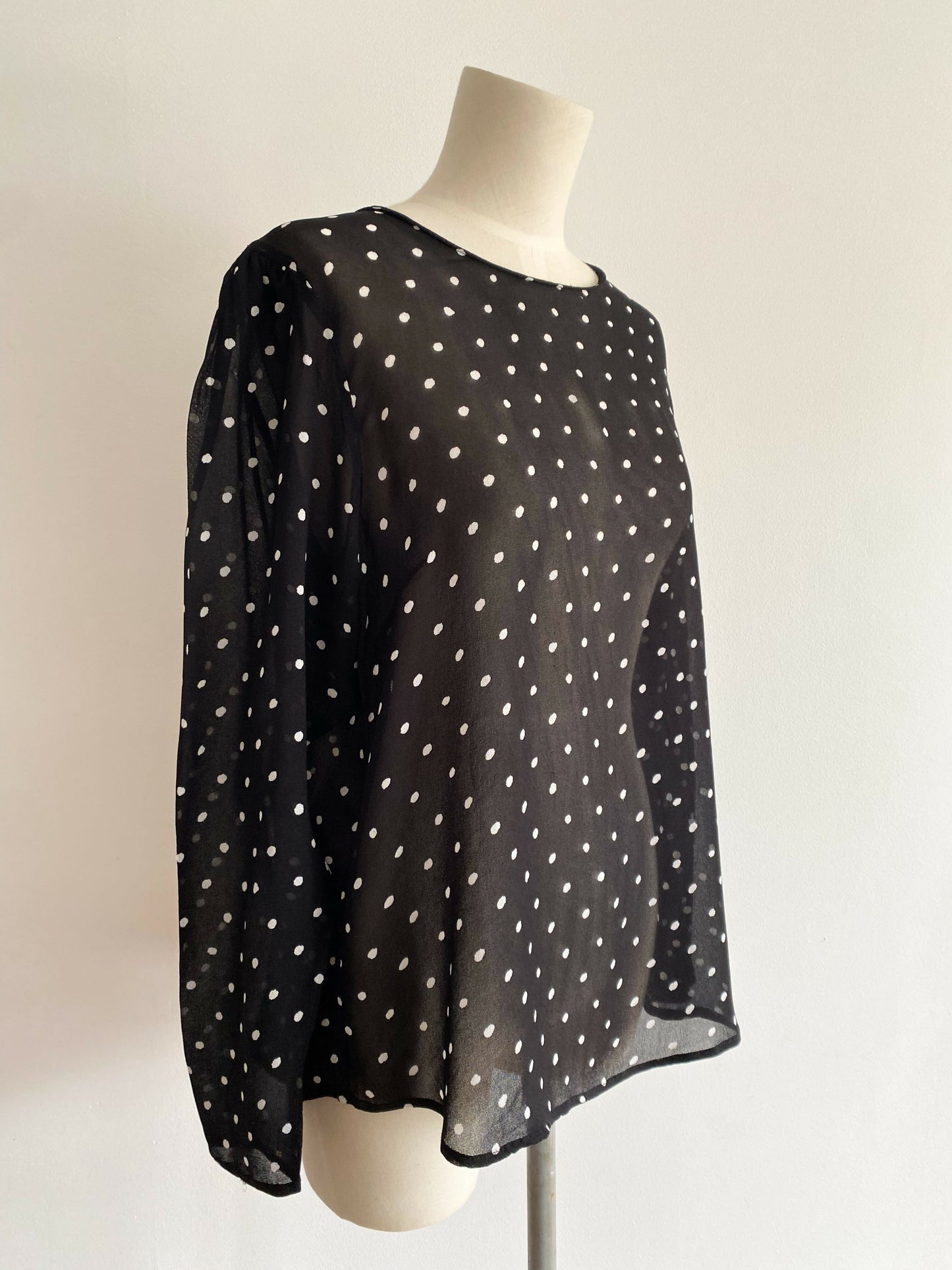Witchery Size 10 Sheer Polka-Dot Top