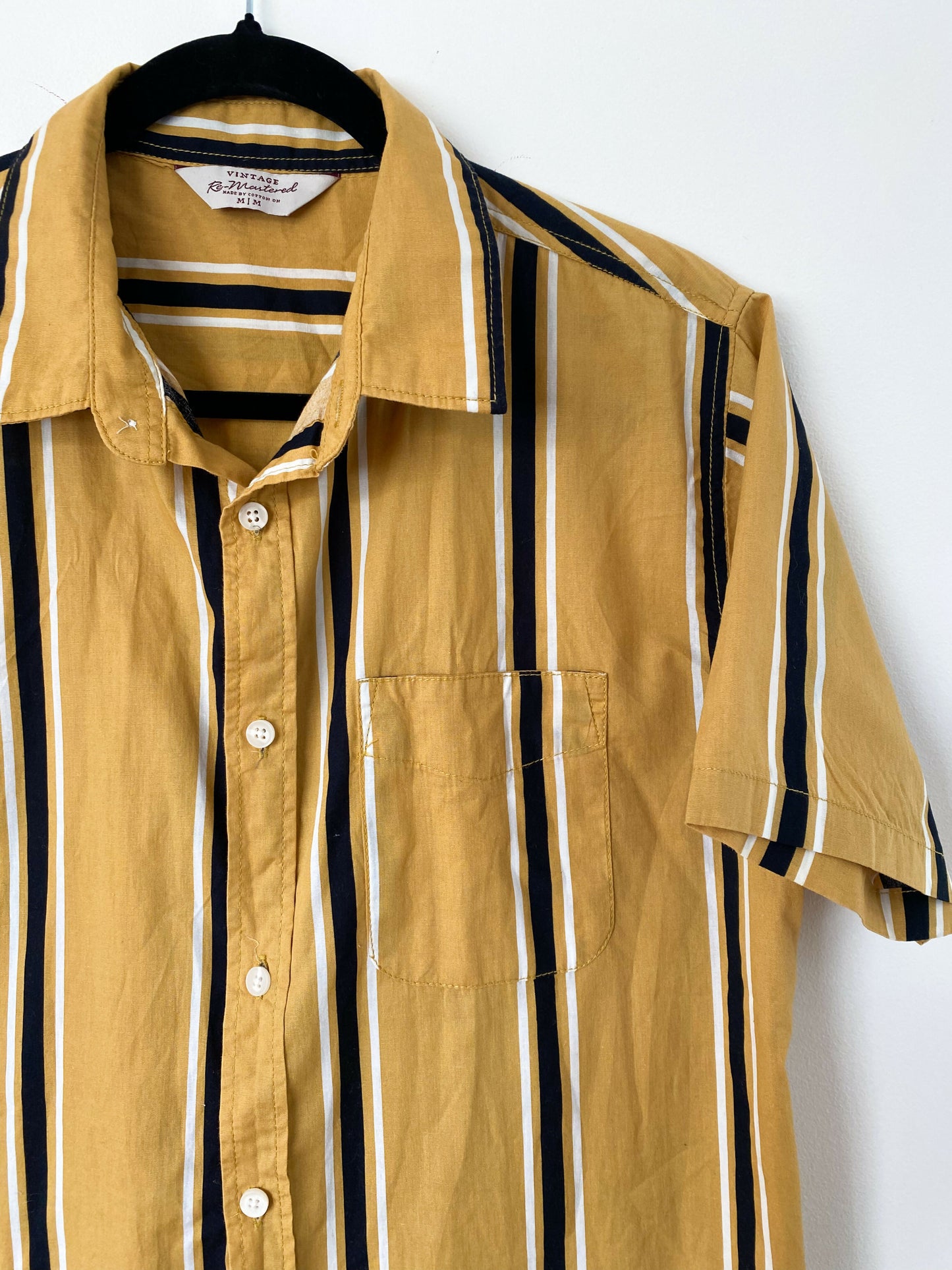Men's Vintage Re-Mastered Size M Striped Coton Shirt