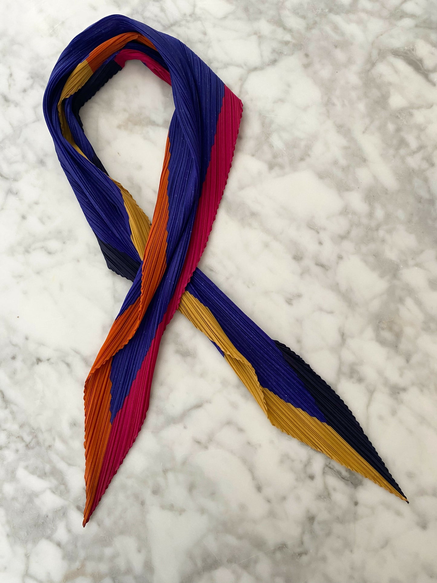 Vintage Multicoloured Crinkled Scarf