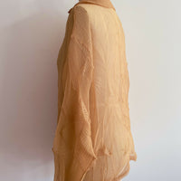 Free Size Crinkled Caramel Crepe Blouse