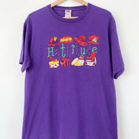 Men's Size L Purple Hattitude Cotton Print T-Shirt