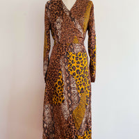 Girls in Mind Size 12 Animal-Print Wrap Dress