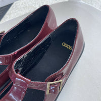 Cherry red platform Mary Jane shoes